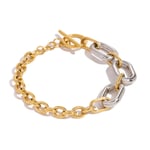 Gold & Silver / 1 Piece Simple Series Classic Geometric Stainless Steel  Gold Color Women's Bracelet 